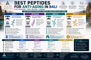 Best peptides for anti-aging in Bali including NAD+ Epitalon GHK-Cu and MOTS-C