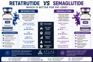 Retatrutide vs Semaglutide | Which Is Better for Fat Loss? 2 Retatrutide vs Semaglutide comparison for fat loss showing differences in speed appetite control and results