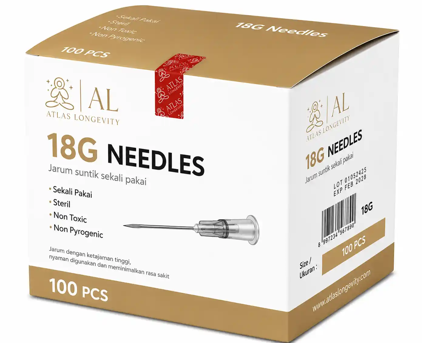 Buy 18G Needles 100 PCS Bali 18G needles 100 pcs for drawing and peptide preparation in Bali