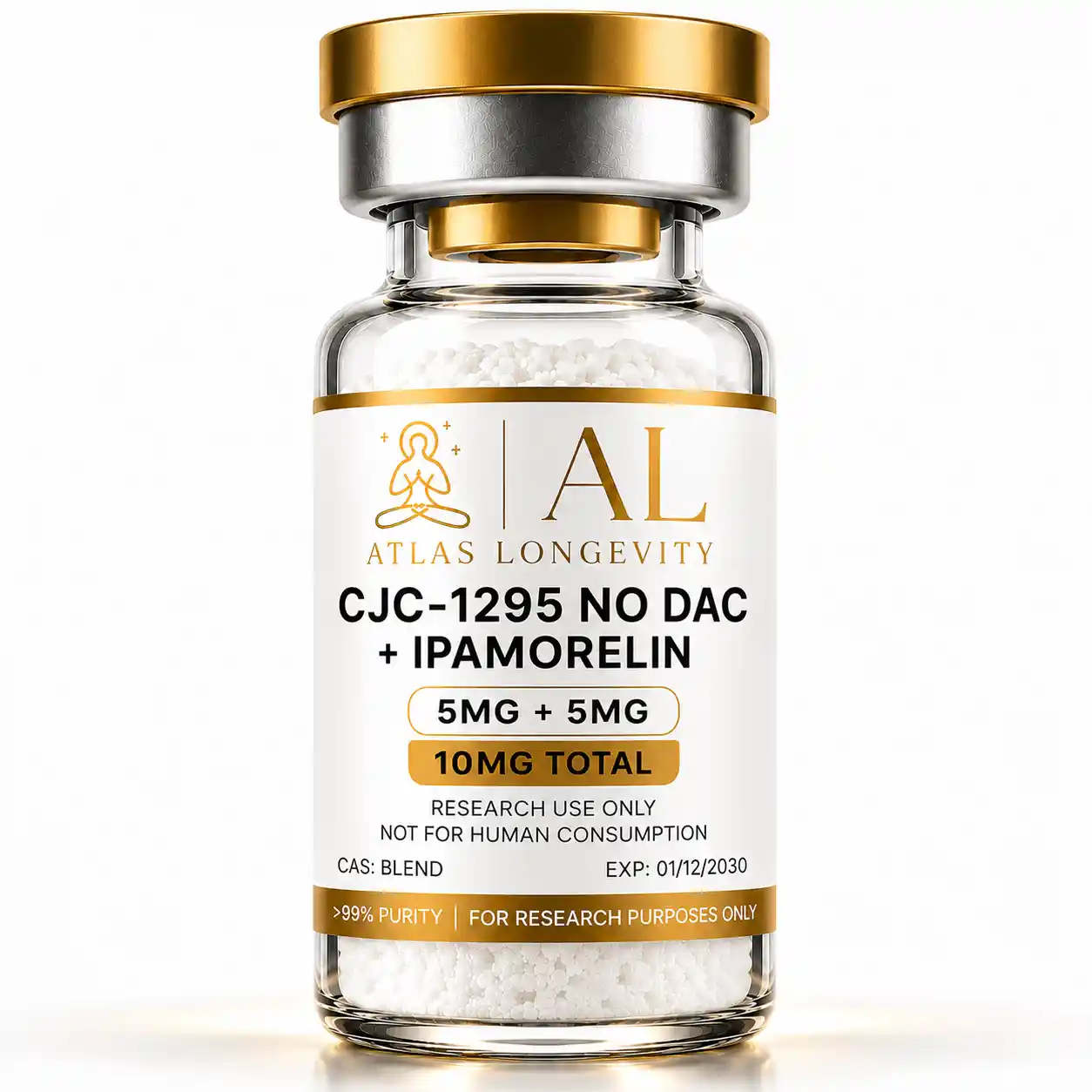 CJC-1295 NO DAC 5mg+ Ipamorelin 5mg 10mg CJC-1295 without DAC + Ipamorelin 10mg - Image 1