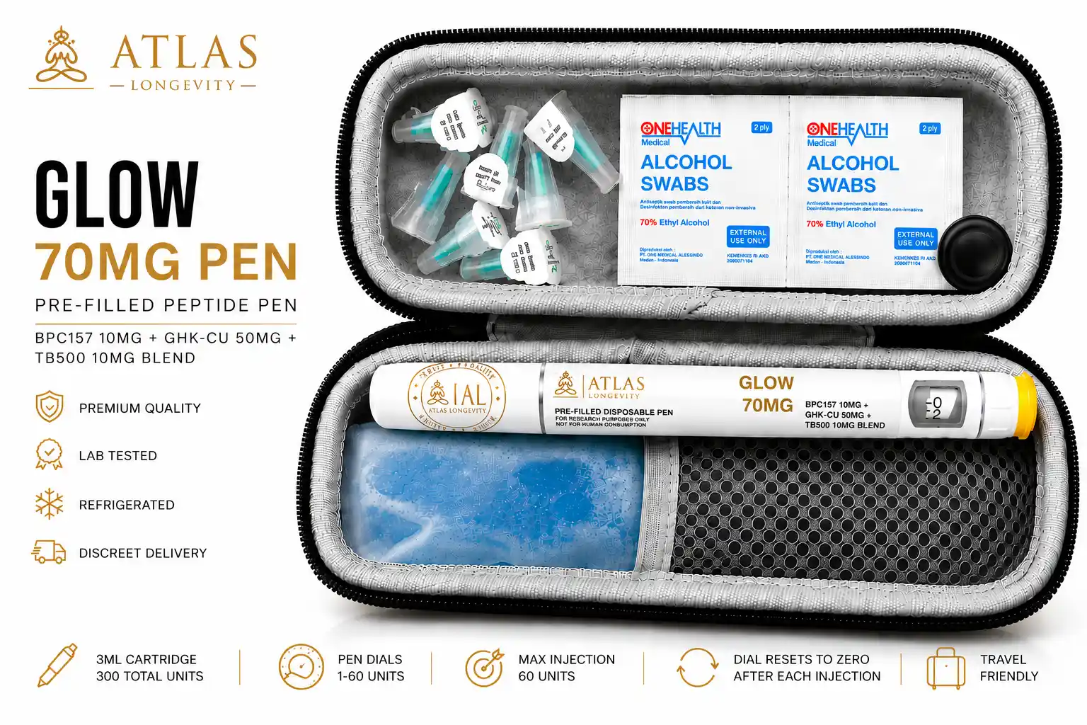 Glow Plus Pen Bali Glow Plus 70mg peptide pen with GHK-Cu BPC-157 TB-500 for skin and recovery in Bali