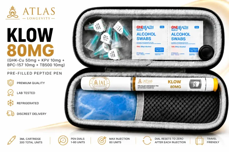 KLOW 80mg peptide pen with GHK-Cu KPV BPC-157 TB-500 for skin recovery and inflammation support in Bali