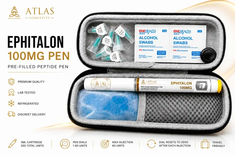 Epitalon 100mg peptide pen for longevity and cellular health in Bali