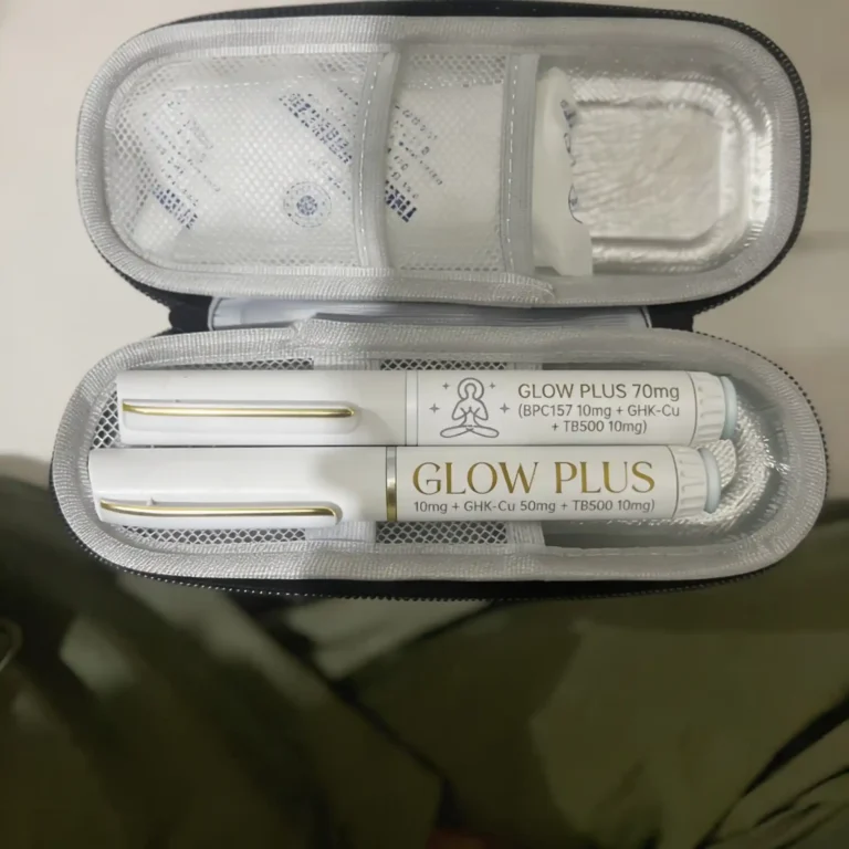 Glow Plus 70mg peptide pen with GHK-Cu BPC-157 TB-500 for skin and recovery in Bali