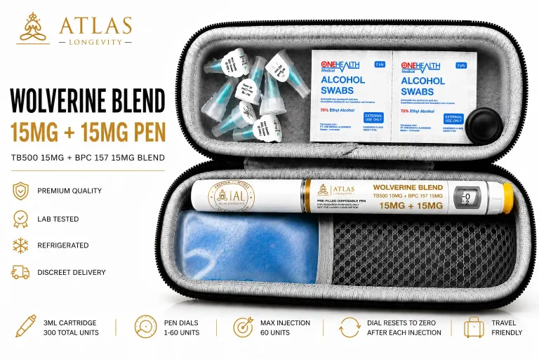 TB-500 15mg and BPC-157 15mg peptide pen for recovery and healing in Bali
