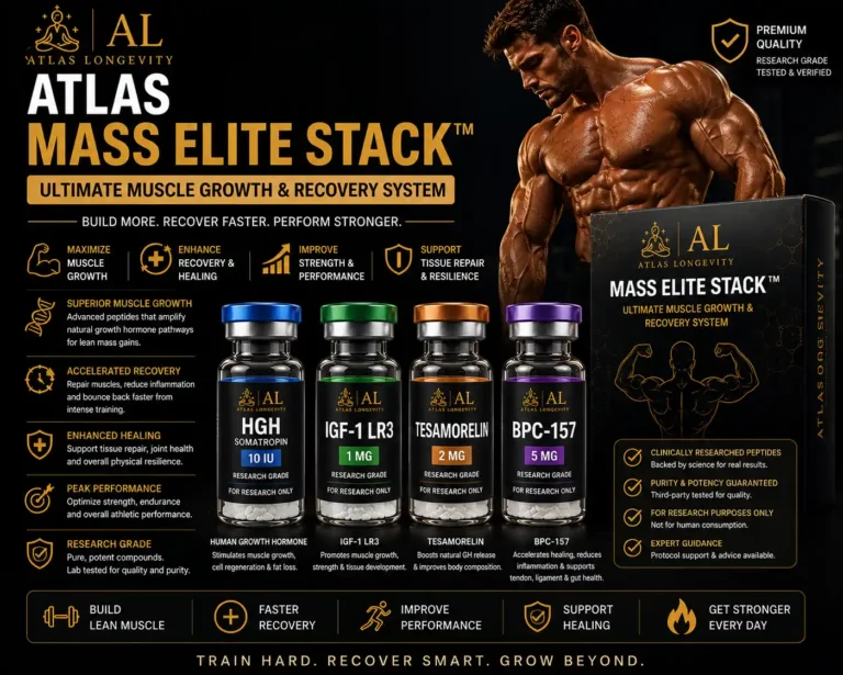 Atlas Mass Elite Stack muscle growth and recovery bundle available in Bali