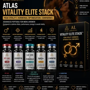 Atlas Vitality Elite Stack men's wellness and performance bundle available in Bali