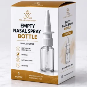 Empty nasal spray bottle for peptide protocols available in Bali