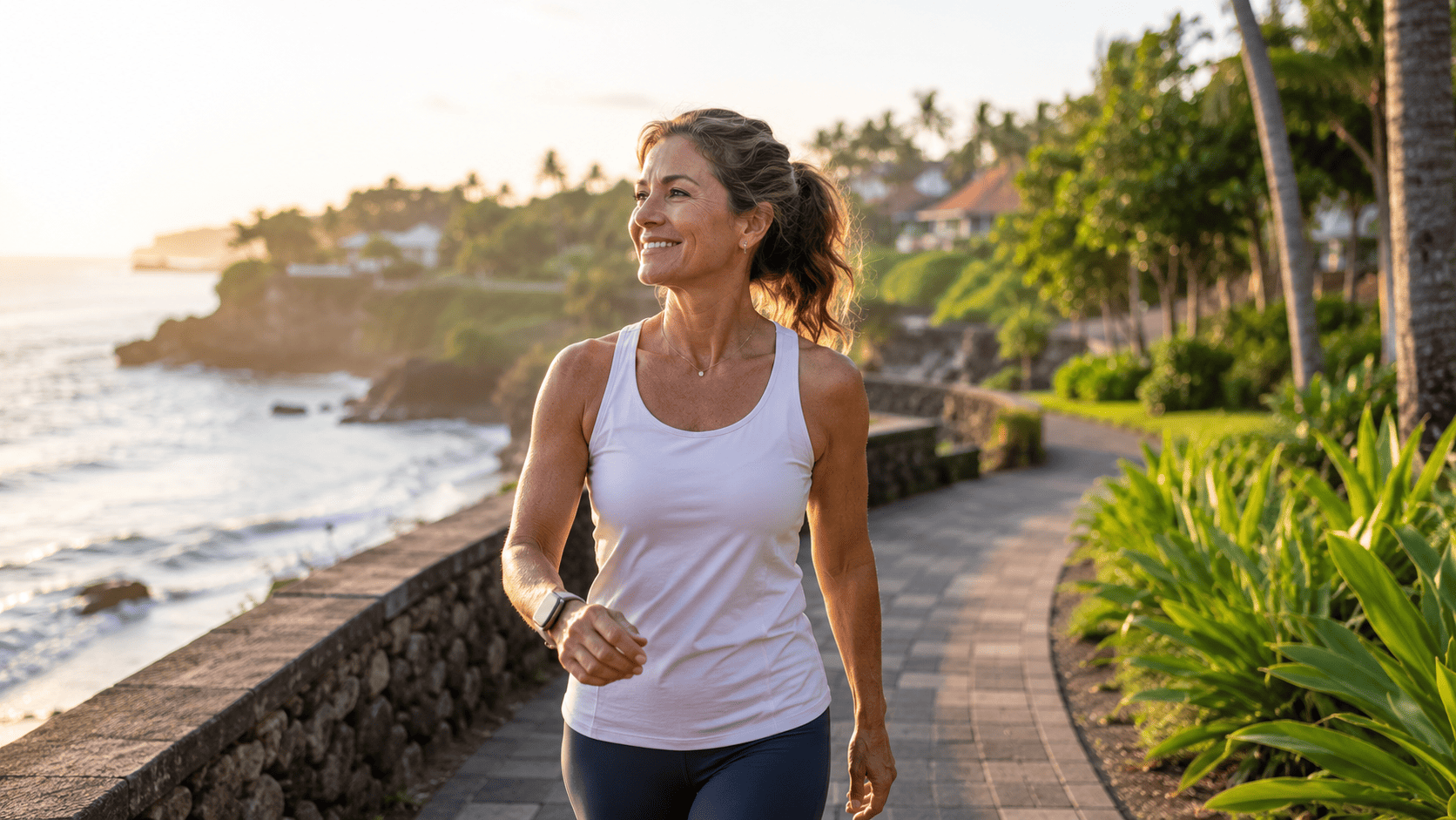 Individual experiencing the benefits of a Retatrutide Bali weight loss treatment programme and healthy lifestyle.