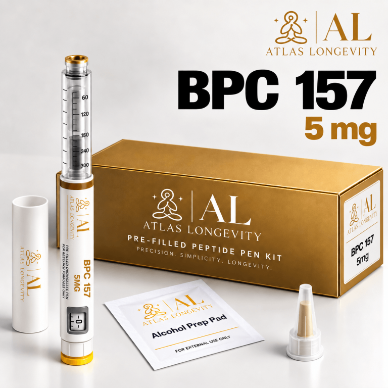 BPC-157 5mg peptide pen available in Bali from Atlas Longevity