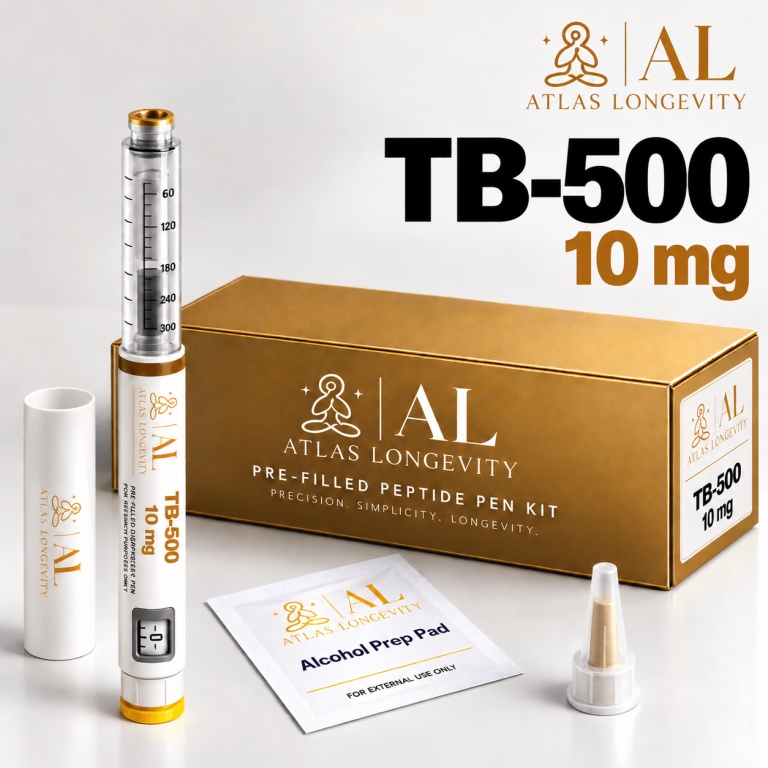 TB-500 10mg peptide pen available in Bali from Atlas Longevity