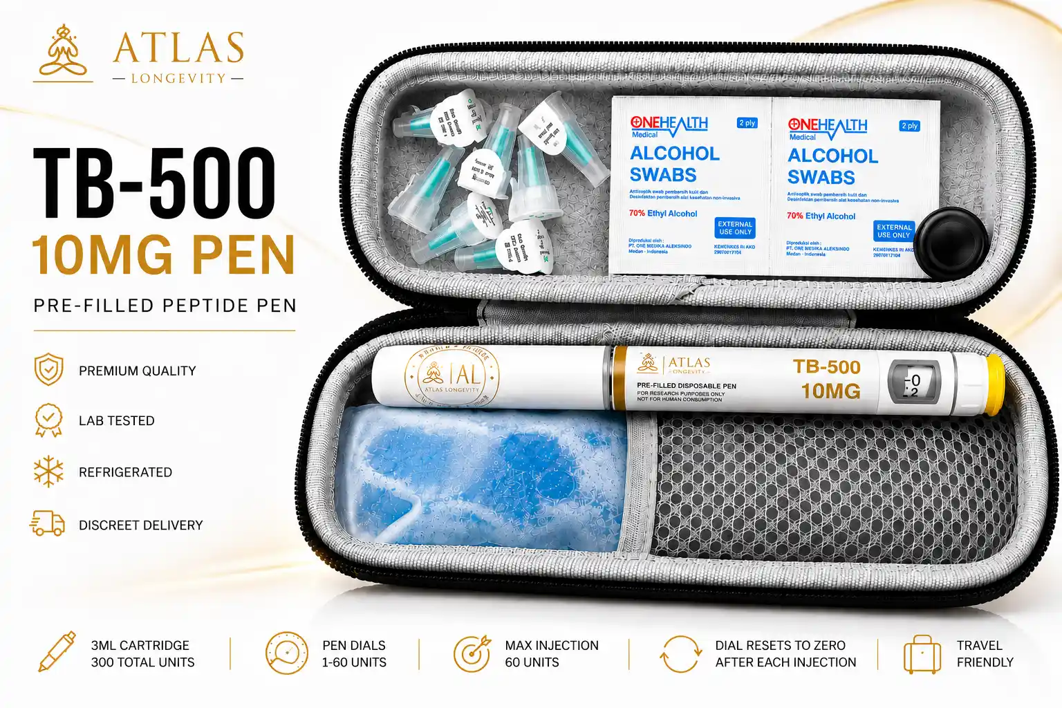 Buy TB-500 10mg Pen Bali TB-500 10mg peptide pen available in Bali from Atlas Longevity