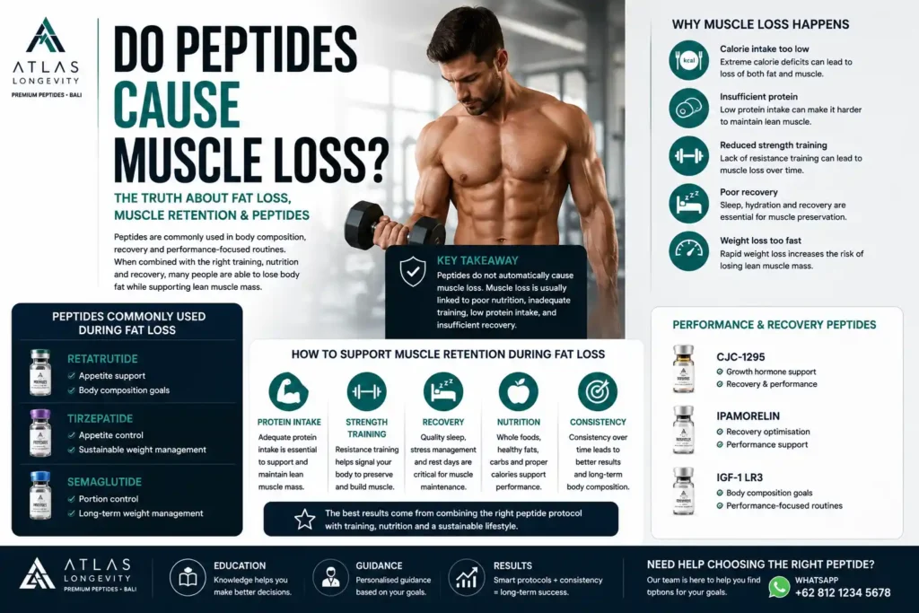 Guide explaining muscle retention fat loss body composition and peptide education