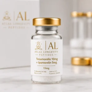 Tesamorelin 10mg and Ipamorelin 5mg peptide blend available in Bali