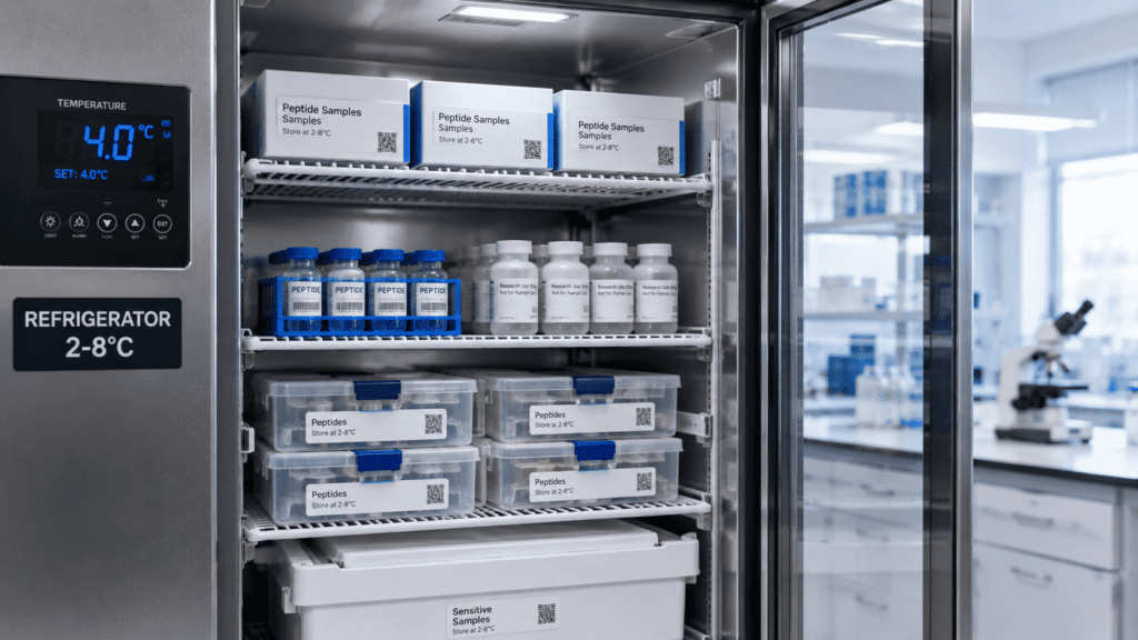 Proper storage conditions after learning how to reconstitute peptides and handle peptide solutions.