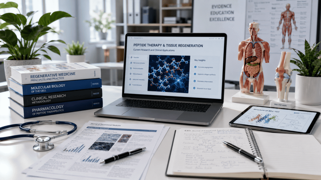 Healthcare professionals providing evidence-based information about how does BPC 157 work.
