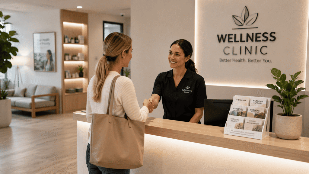 Professional wellness clinic featured in a peptide consultation guide for personalised care.