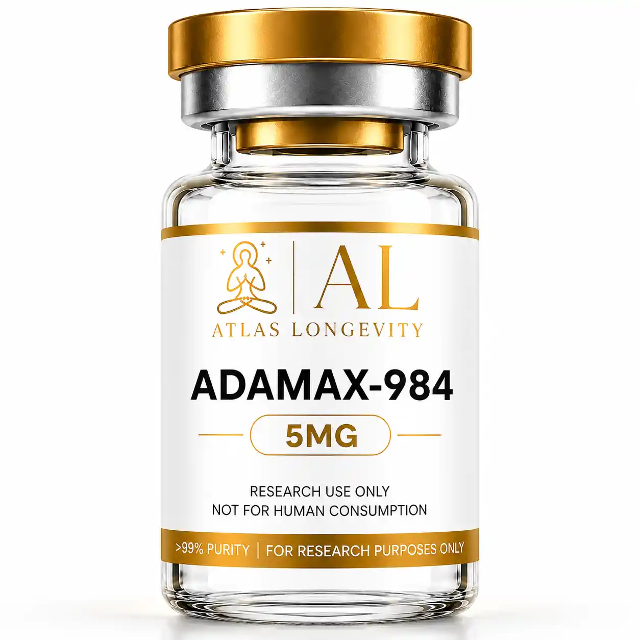 ADAMAX-984 5mg Bali – Atlas Longevity ADAMAX-984 5mg research peptide vial Atlas Longevity Bali