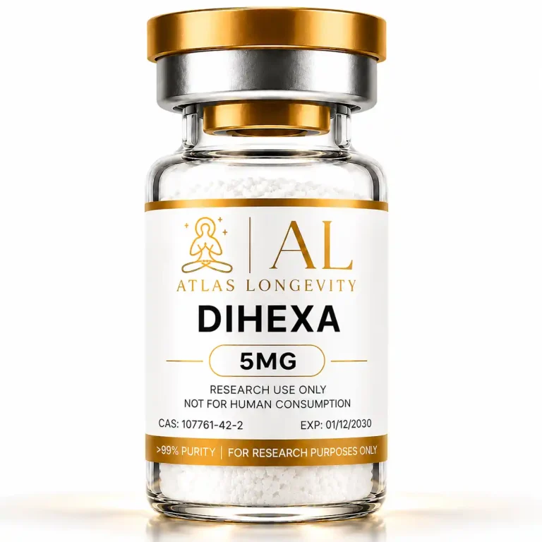 Dihexa 5mg peptide vial available in Bali from Atlas Longevity