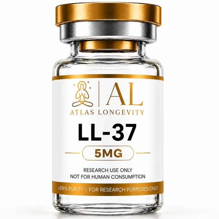 LL-37 5mg research peptide vial Atlas Longevity Bali