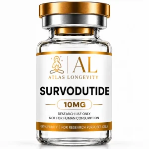 Survodutide 10mg research peptide vial Atlas Longevity Bali
